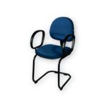 Cadeira Digitador Executiva Base Preta em S com Braço