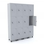 Roupeiro de aço com 12 portas fechadura com chave GRF 504