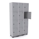 Roupeiro de aço com 12 portas pitão para cadeado GRP 503