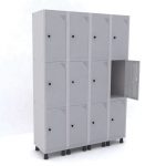 Roupeiro de aço com 12 portas pitão para cadeado GRP 504