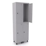 Roupeiro de aço com 4 portas pitão para cadeado GRP 502
