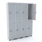 Roupeiro de aço com 8 portas fechadura com chave GRF 504