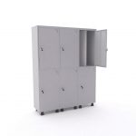 Roupeiro de aço insalubre com 6 portas fechadura com chave GRF 503